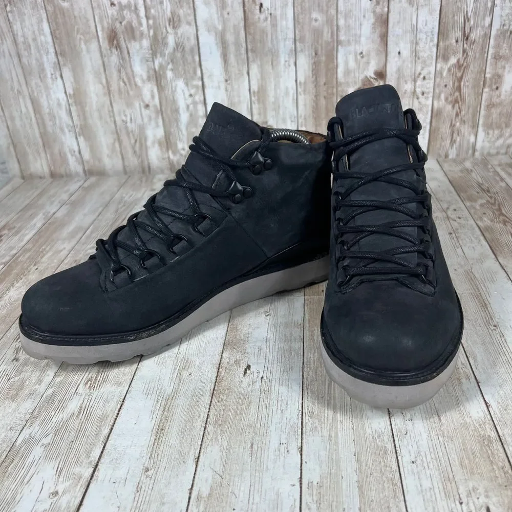 Black‎ Modern Leather High Top Sneaker Boots Platform Chunky Sole Size 39